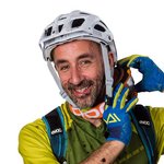 Mountain biking in South Tyrol © Goldene Krone Man smiling with dirty mountain biking helmet and gloves