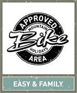 Abzeichen genehmigtes Mountainbike-Gebiet 2025 Familienfreundlich