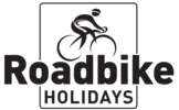 Logo eines Radfahrers über dem Schriftzug Roadbike Holidays