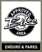 Logo genehmigtes Mountainbike-Gebiet 2025 Enduro & Parks