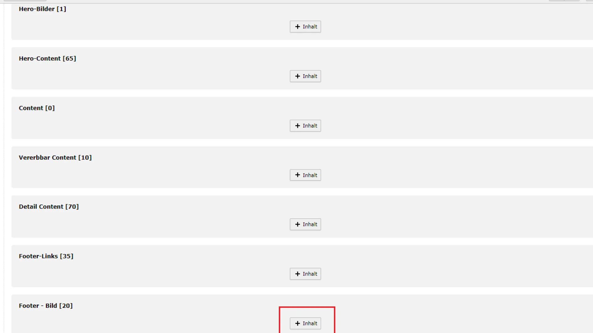 Screenshot einer Webseite mit verschiedenen Inhaltsabschnitten und Schaltflächen