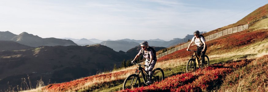 Mountainbiken im Herbst in Saalbach