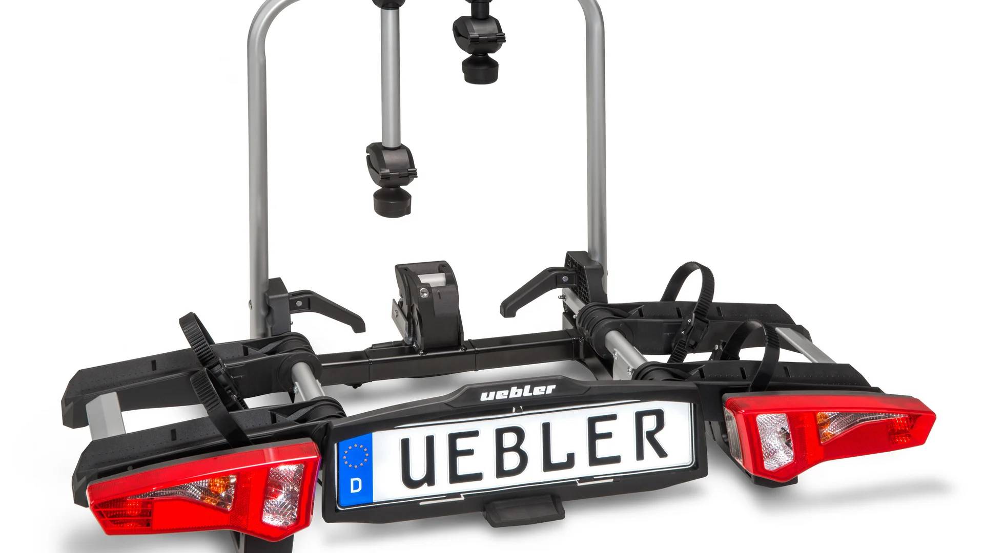Sicher unterwegs mit dem Testsieger © Uebler GmbH Heck-Fahrradträger mit Rückleuchten und Fahrradhalterungen