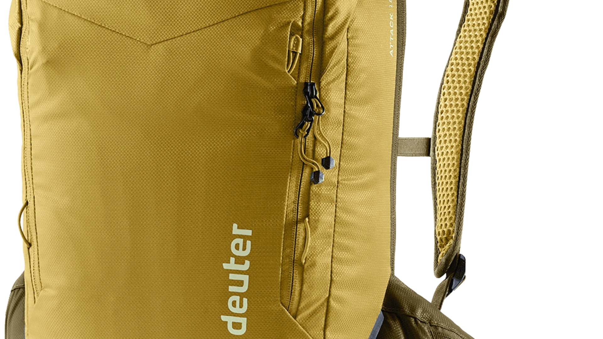 gelber deuter rucksack mit mehreren fächern und gepolsterten trägern