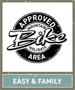 Embleem goedgekeurd mountainbike gebied 2025 makkelijk en familie